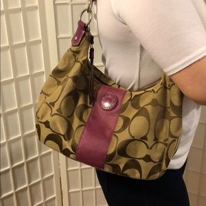 Coach Signature Stripe Shoulder Bag